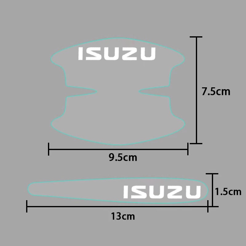 8pcs ISUZU Car Handle Scratches Transparan Pelindung Film Mobil Mangkok Stiker Untuk D-Max MU-X Dmax Mux Trooper Aksesoris