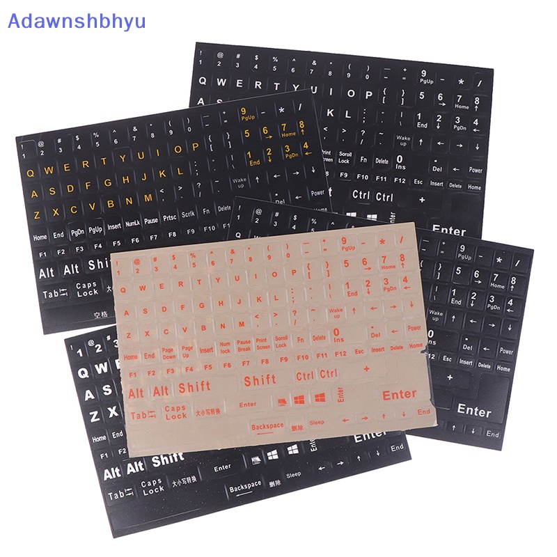 Adhyu Bahasa Inggris 120kunci Matte Standar Waterproof Stiker Keyboard Huruf Alfabet ID