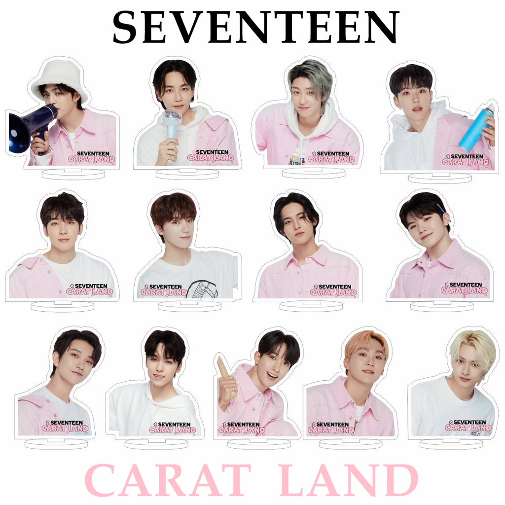 1pc SEVENTEEN Akrilik Stop Sign Berdiri CARAT LAND ALbum Baru FML