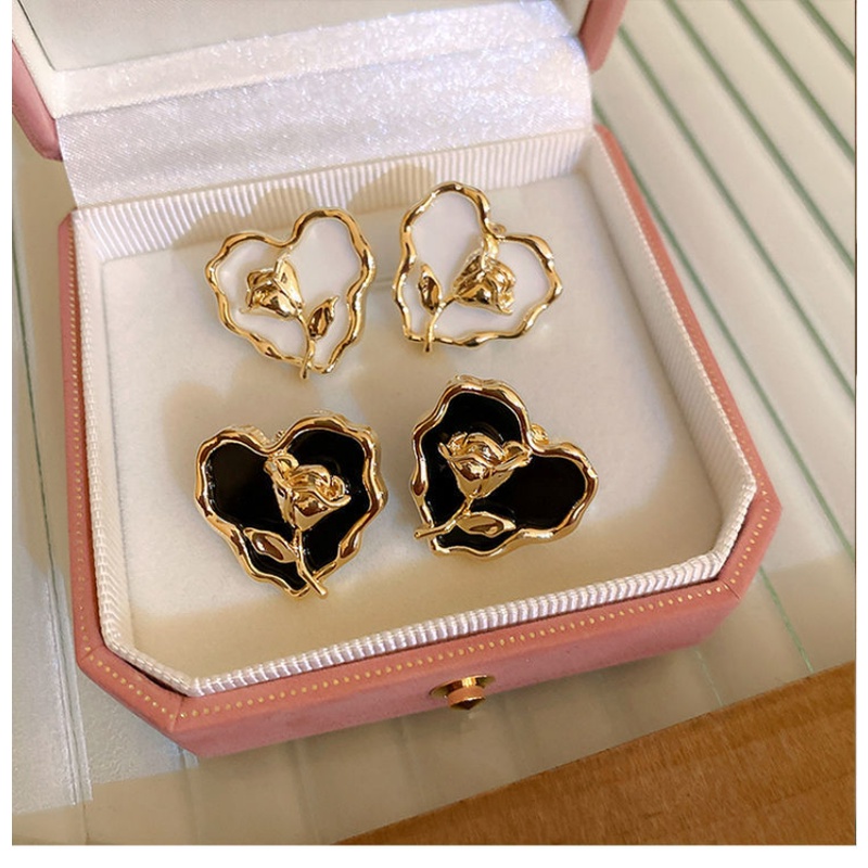 Super Peri Prancis Retro Hati Tulip Anting Telinga Studs Untuk Aksesori Busana Gadis Manis