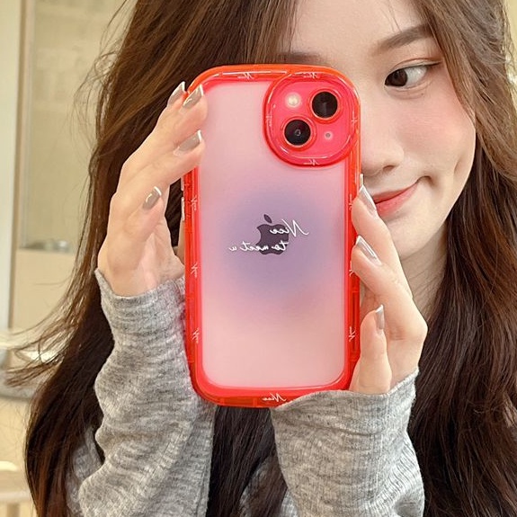 【Fluorescence Case】All New Halo Air Bag Independent Buttons Soft Case IPhone 11 12 13 14 Pro Max Women Girl Fashion Pretty Apple Phone Case ip 14