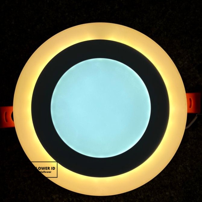 Downlight LED Panel 2 Warna 6+3 Bulat pemasangan tertanam/ lampu plafon