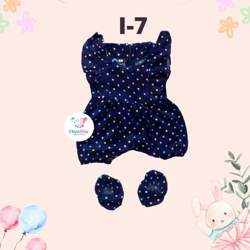 SALE 10.10 Plazababyku BBB JUMPSUIT ZEELAA setelan anak perempuan jumper bayi motif bunga lucu free sarung kaki