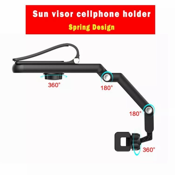 Car Holder Mobil Sun Visor Dudukan Smartphone HP Phone Holder 1080 Sunvisor 360 Mobil