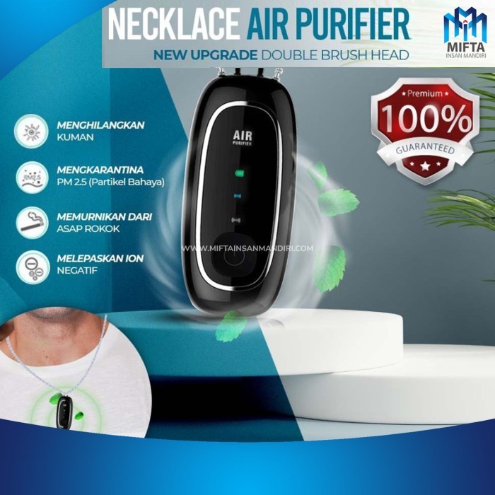 NECKLACE AIR PURIFIER KALUNG AIR PURIFIER PORTABLE AIR PURIFIER - Hitam