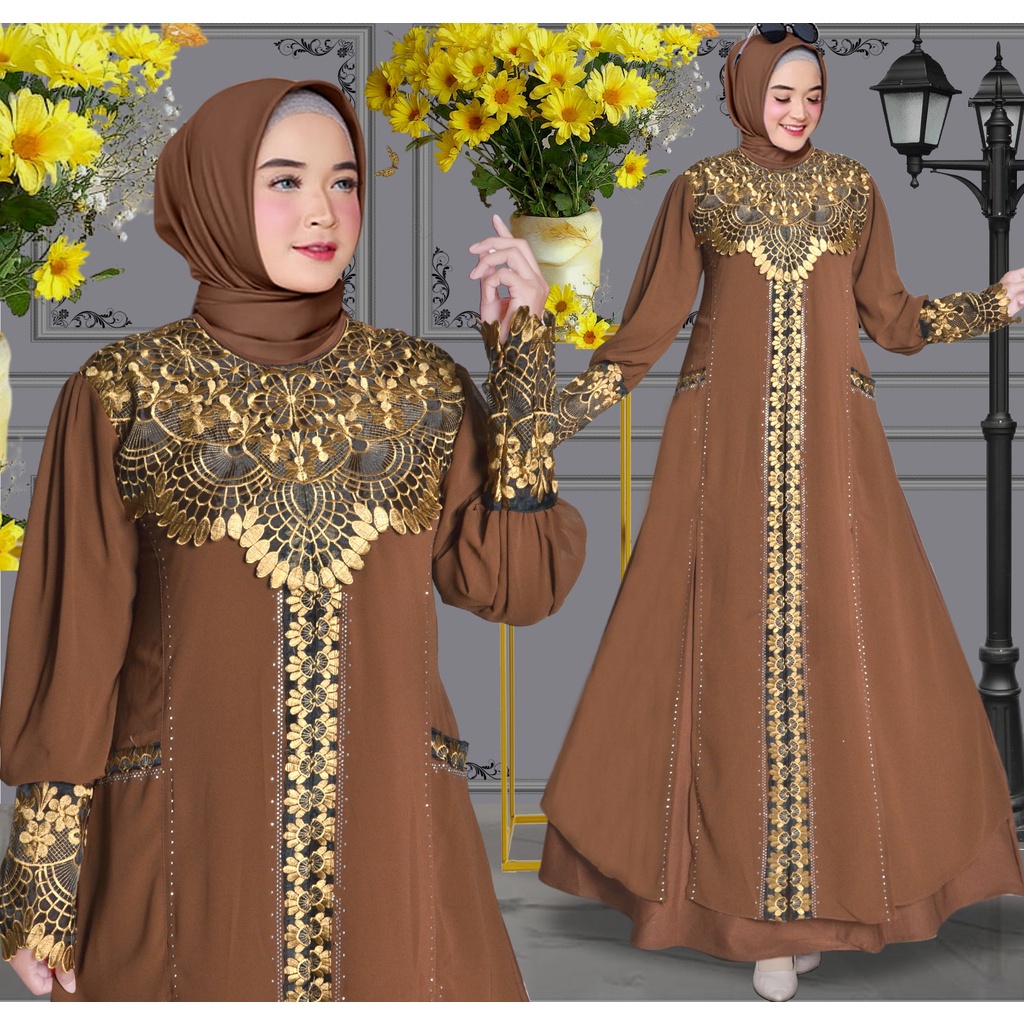 Abiyyuco TA9026 | Gamis Abaya Turkey Terbaru 2023 Turki Hitam Elegan Pakaian Umrah Putih Turky Warna Warni Mewah