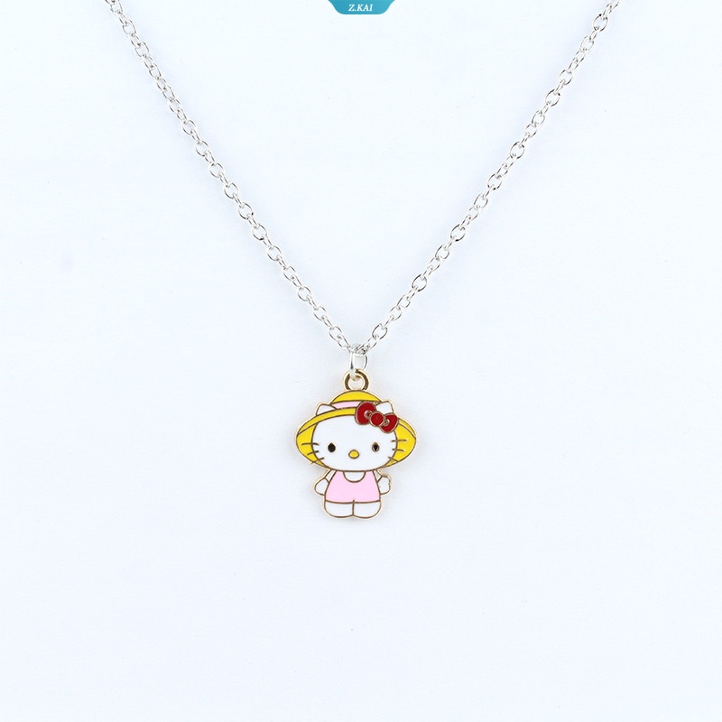 Hello Kitty Alloy Perhiasan Untuk Wanita Sanrio Kupu-Kupu Kalung Indah Kawaii Cat Charms Choker Kemasan Hadiah Ulang Tahun Anak Perempuan [ZK]
