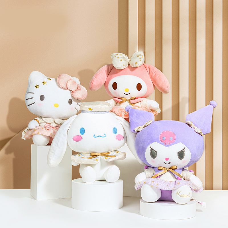 Kawaii Hello Kitty Kuromi Melody Cinnamoroll Kartun Mainan Mewah Bantal Hadiah Ulang Tahun Anak Perempuan