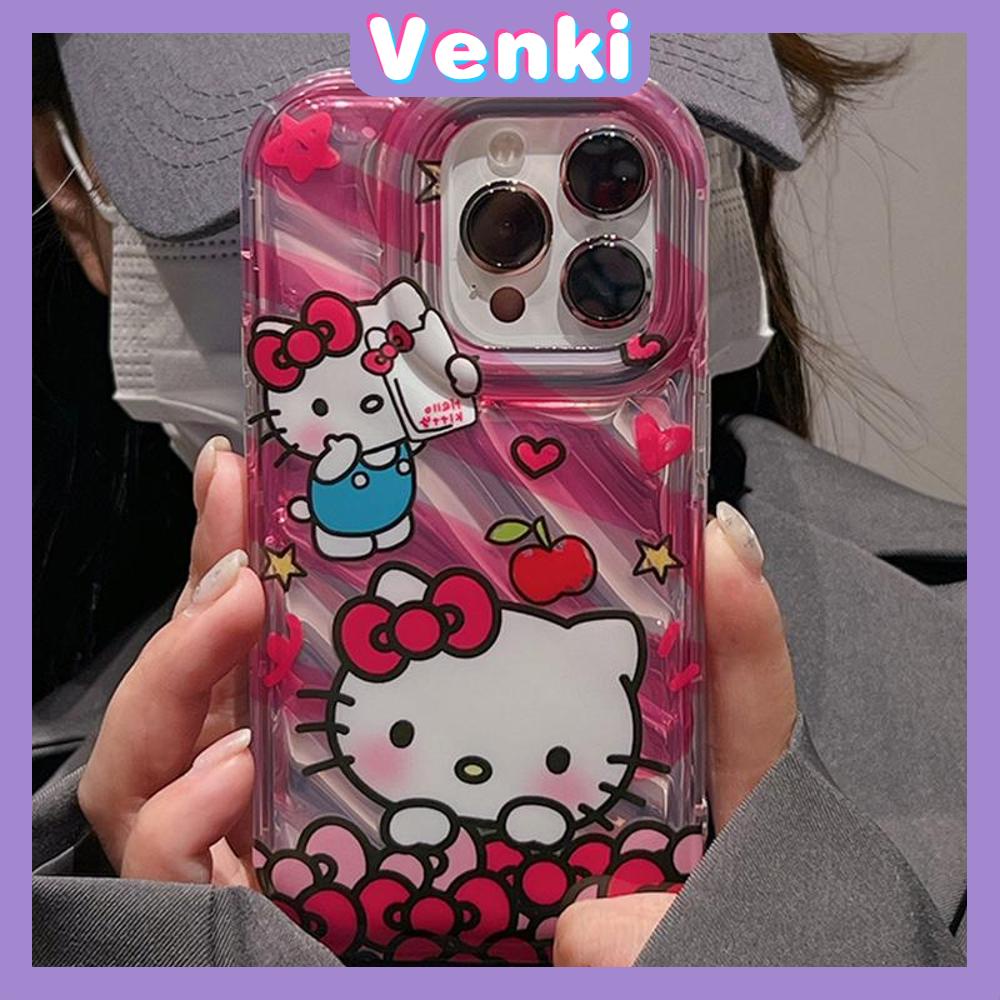 VENKI - For iPhone 11 iPhone Case Laser Reflective Transparent Phone Case TPU Soft Shockproof Airbag Case Protective Camera Cute Pink Cat Compatible with iPhone 14 13 Pro max 12