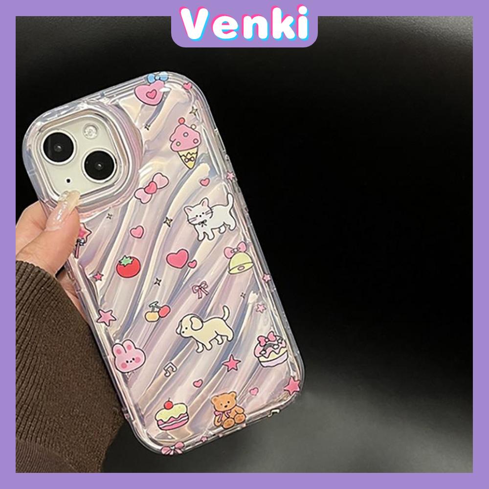 VENKI - For iPhone 11 iPhone Case Laser Reflective Transparent Phone Case TPU Soft Shockproof Airbag Case Protection Cute Cartoon Compatible with iPhone 14 13 Pro max 12 Pro Max xr