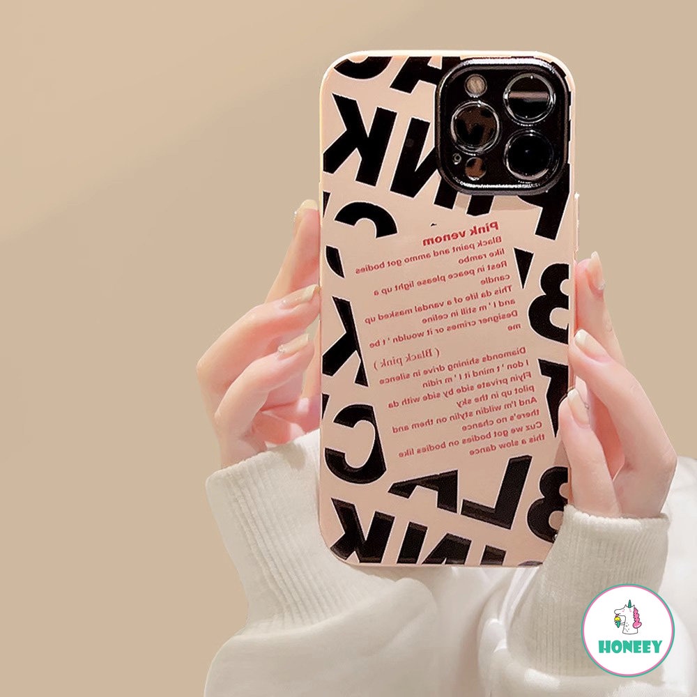 IPHONE Vintage Pink Venom Huruf Fashion Pop Cewek Ponsel Case Untuk Iphone14 13 12 11 Pro Max14 Plus Case Lucu Shockproof Soft Cover