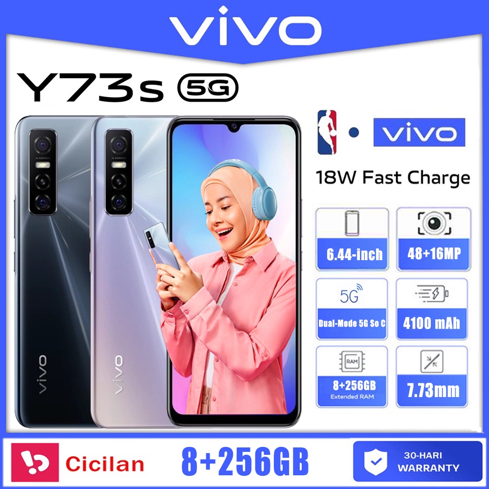 handphone vivo Y73s 5G ram8 256GB 6.44-inch hp smartphone 100% baru original