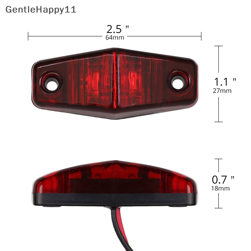 Gentlehappy 1X 12V LED 2.5 &quot;Clearance Lamp Side Marker Turn Light Untuk Truk Trailer Caravan id