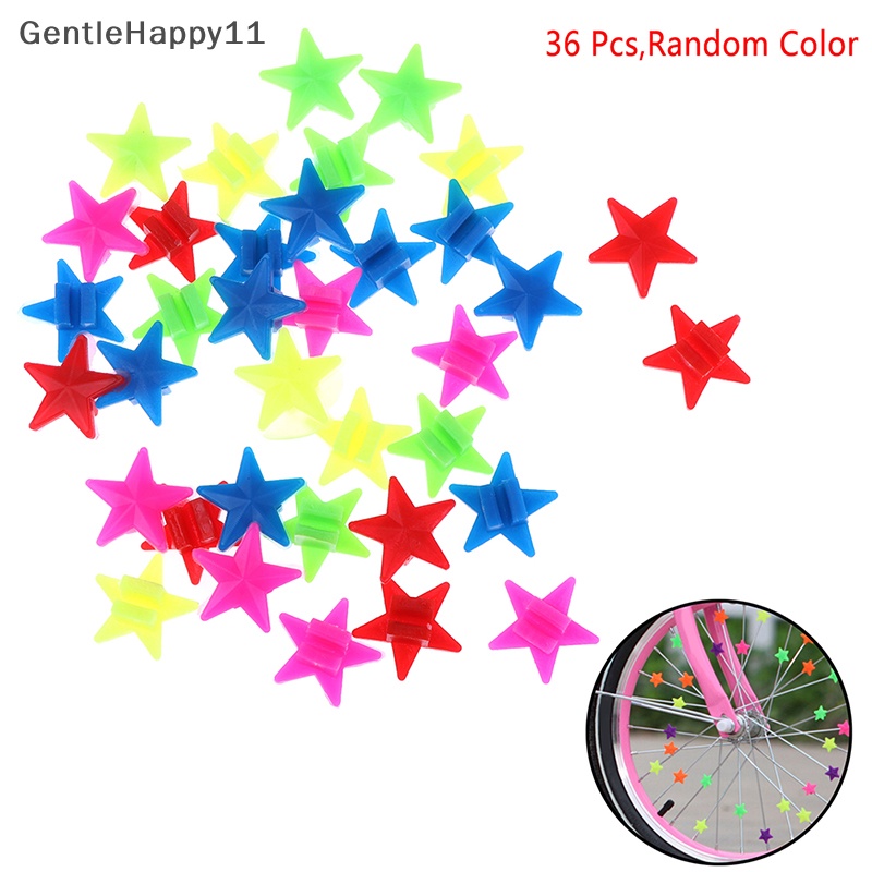 Gentlehappy 36pcs Sepeda Bike Wheel Spoke Plastik Bintang Anak Klip Berwarna Dekorasi id