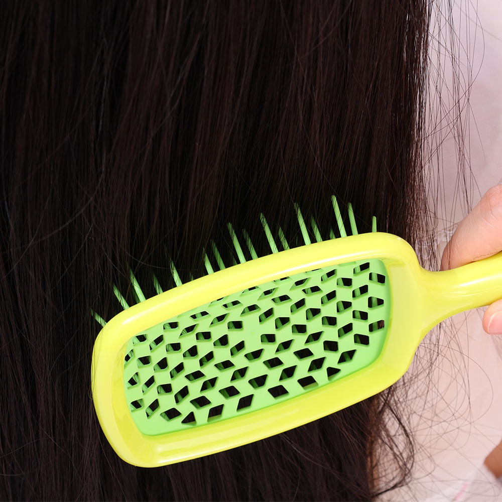 [Unggulan] 1pc Mesh Sisir Berlubang Plastik Gigi Lebar Sisir Cepat Kering Sikat Rambut Mengembangkan Udara Bantal Sisir Pijat Kulit Kepala Sisir Wanita Perempuan Alat Styling Hairdressing Salon Supply