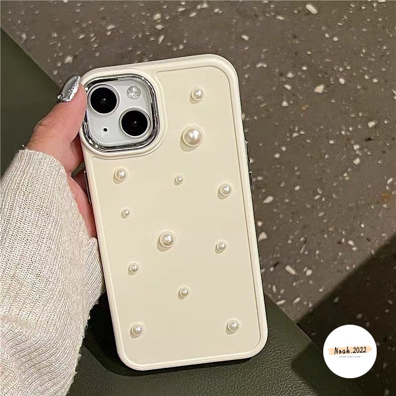 3d Pearl Electroplate Romantic Starry Sky Case Kompatibel Untuk IPhone 7Plus 8Plus XR 11 Pro MAX 14 13 12 Pro Max7 8 Plus X XS MAX Mewah Simple Plating Shockproof Soft TPU Case