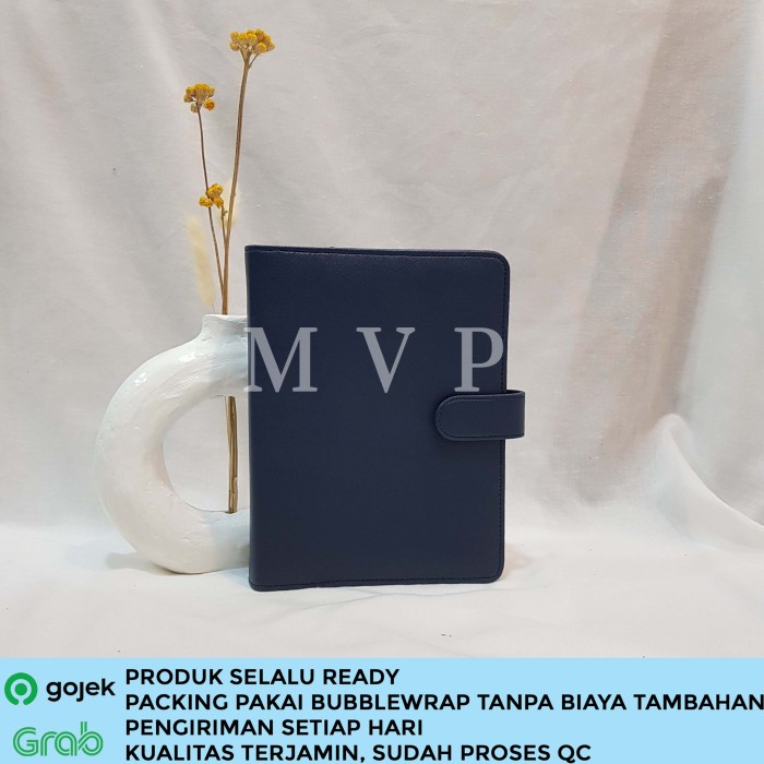 

✨BESTSELLER✨ - Binder Kulit Polos 20 Ring Organizer Kertas A5 Berkualitas Termurah - Biru- 1.2.23