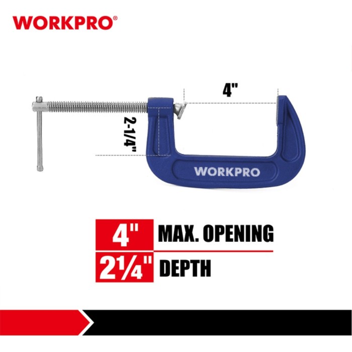 WORKPRO WP232019 CClamp 100mm (4")