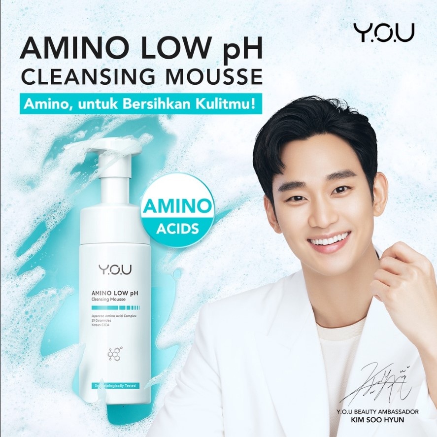 YOU Amino Low pH Cleansing Mousse 150ml 5×Ceramides Pembersih Wajah Facial Cleanser