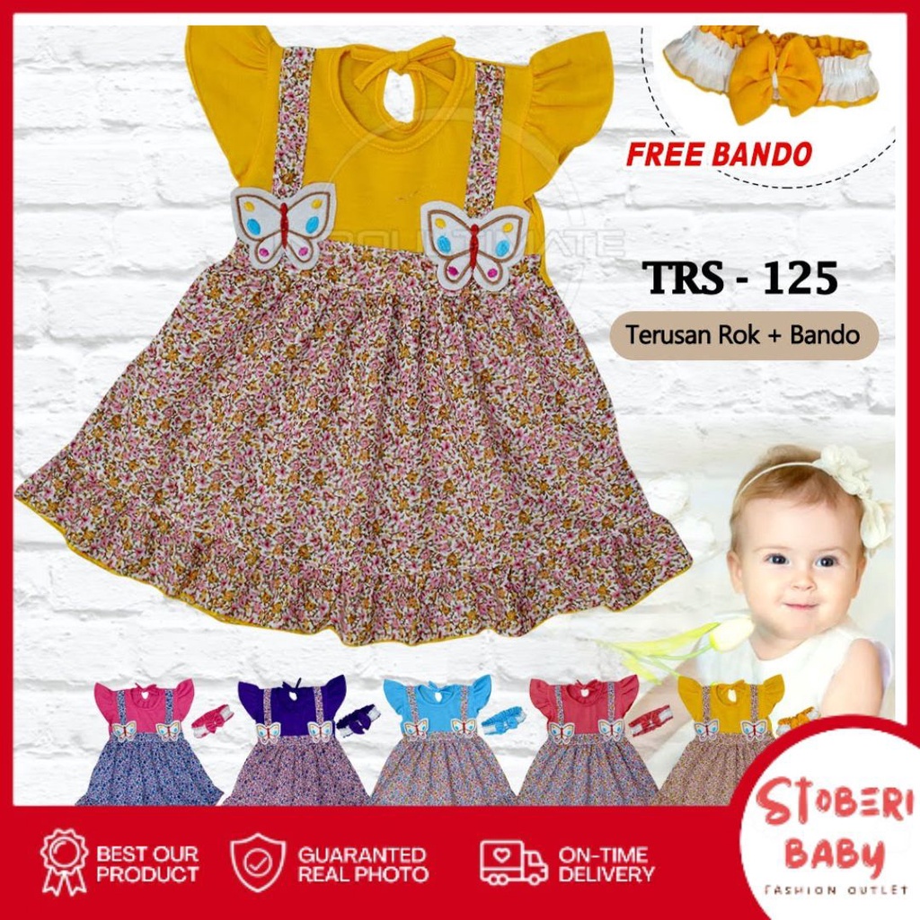 stoberi baby - QIU2 BUTTERFLY Baju Bayi Model Dress MURAH Baby Girl (0-6 bulan) Dress Anak Perempuan