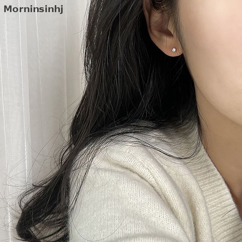 Mornin 1pasang 3/4/5mm Crystal Zircon Ear Studs Earrings Untuk Wanita Stainless steel Tulang Rawan Helix Telinga Tulang Kuku Telinga Perhiasan Hadiah id