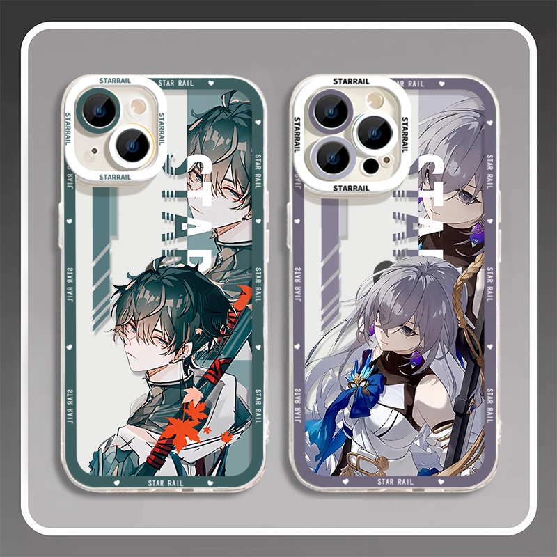 IPHONE Honkai Star Rail Himeko Dan Heng Soft Case Kompatibel Untuk Iphone14 11 13 12 Pro Max XS XR X8 7 6S Plus Casing Ponsel Mini Tingyun Transparan TPU Bronya Silikon Shockproof Cover