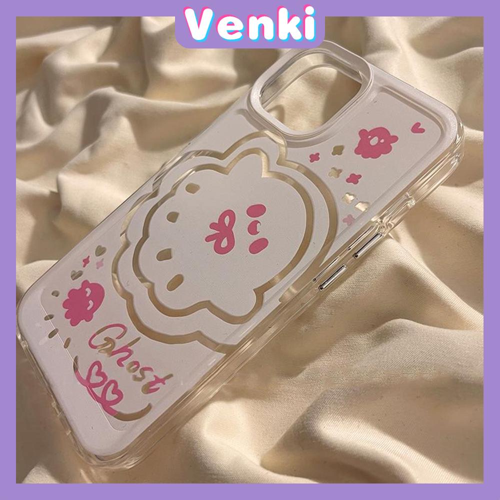 VENKI - Untuk iPhone 11 iPhone Case Bening Lubang Besar Ruang Case TPU Soft Case Tahan Guncangan Perlindungan Kamera Cute Ghost Bunny kompatibel dengan iPhone 14 13 Pro max 12 Pro Max xr xs 7 8