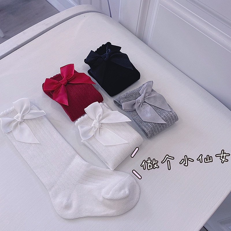 (Pimenova) Kaos kaki panjang anak bayi dengan pita import kaoskaki anak perempuan