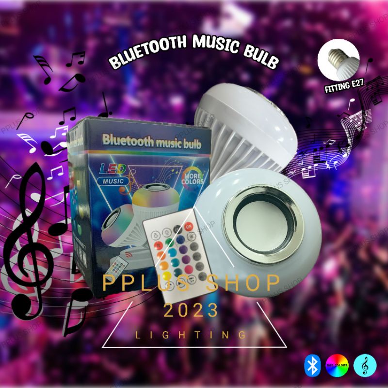 [ Pplus ] Lampu  Bohlam RGB bluetooth Speaker 2 in 1  Lampu Warna Warni bluetooth Remote Speaker