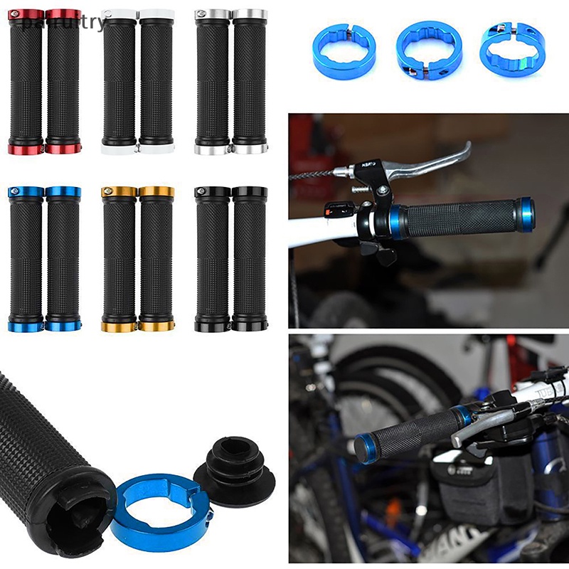 Prt PE Rubber Grips Alloy Manset Bilateral Lock Gagang Sepeda Grip Anti Selip PRT