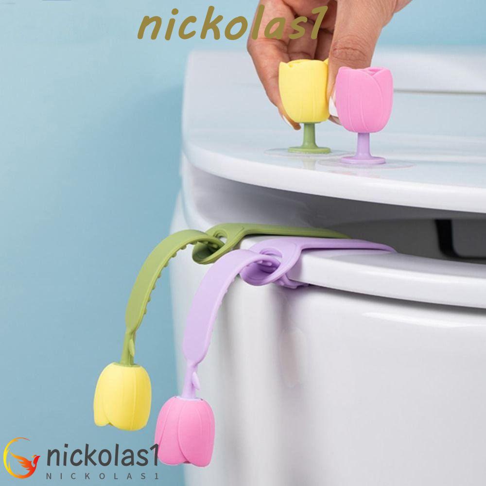 Nickolas1 Pegangan Dudukan Toilet Lucu Hindari Menyentuh Berbentuk Bunga Aksesoris Toilet Tulip Alat Pembersih Pengangkat Tutup