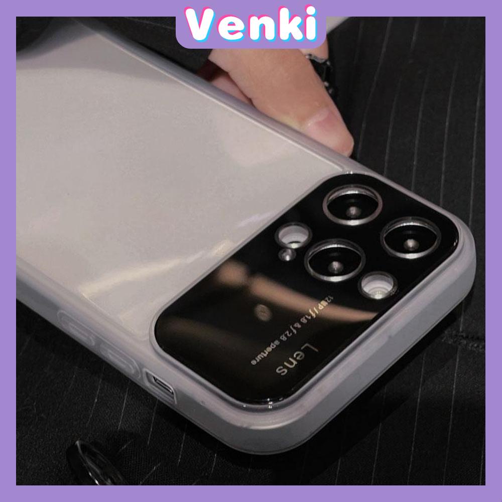 VENKI - Casing iPhone Tampilan Besar Soft Case TPU Akrilik Perlindungan Kamera Casing Bening Bisnis Mewah Hitam Merah Muda Putih Kompatibel dengan iPhone 14 Pro Max 13 Pro Max 12 Pro Max 11 Pro