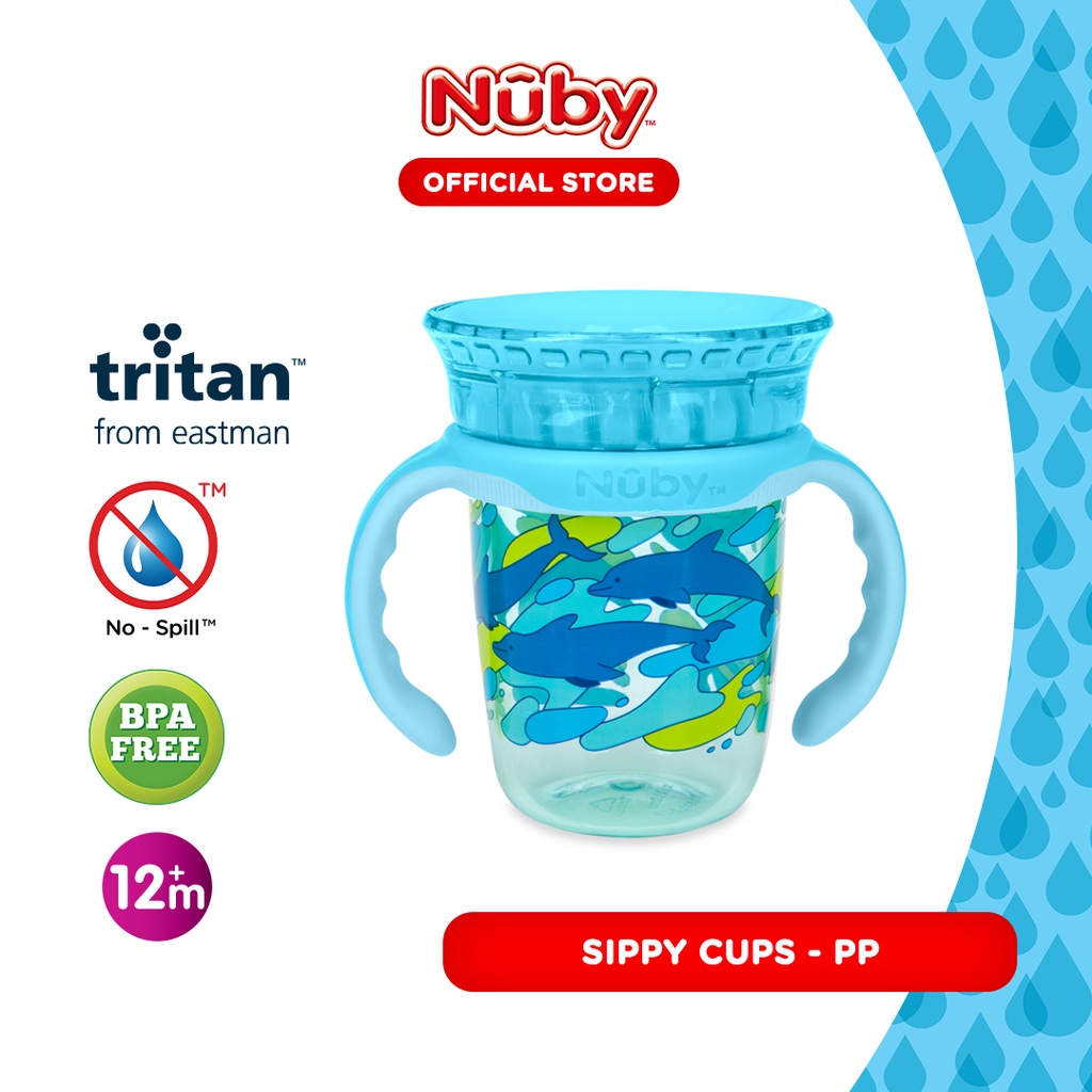 Nuby Tritan Smart Cup 240ml Dolphin Botol Minum Anak