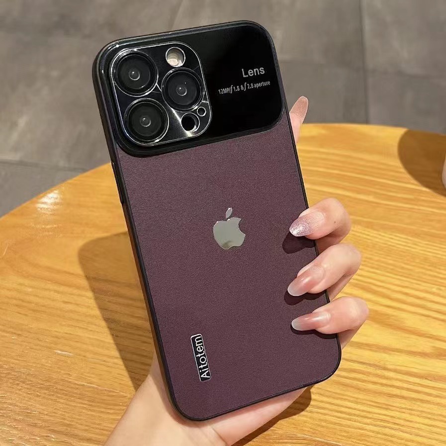 IPHONE Casing Ponsel Tahan Goncangan Kulit Frosted Jendela Besar Mewah Cocok Untuk Iphone14 13 12 11 Pro Max14 Plus Cover Case Shockproof
