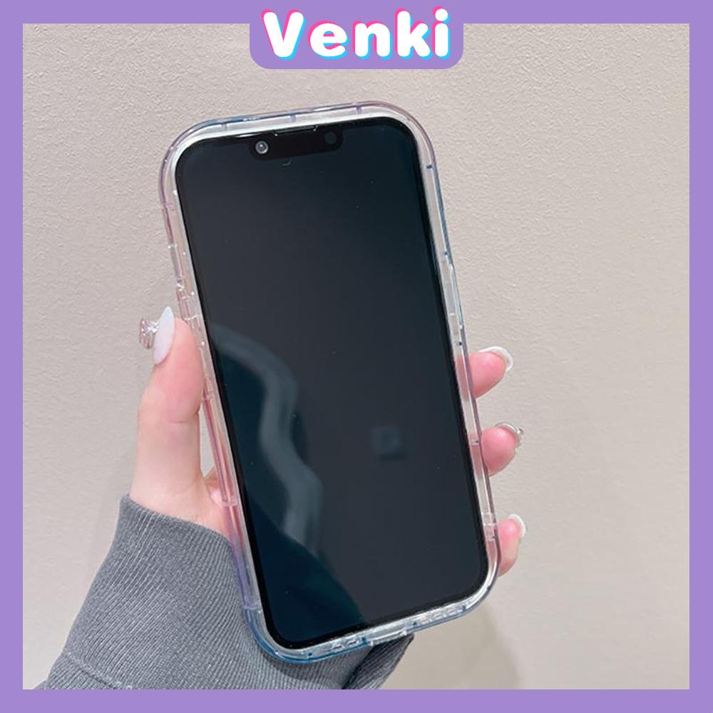 VENKI - Untuk iPhone 11 iPhone Case Laser Reflektif Bening Phone Case TPU Soft Shockproof Airbag Case Lucu Gradien Kupu-kupu Kompatibel dengan iPhone 14 13 Pro max 12 Pro 7Plus 8Plus