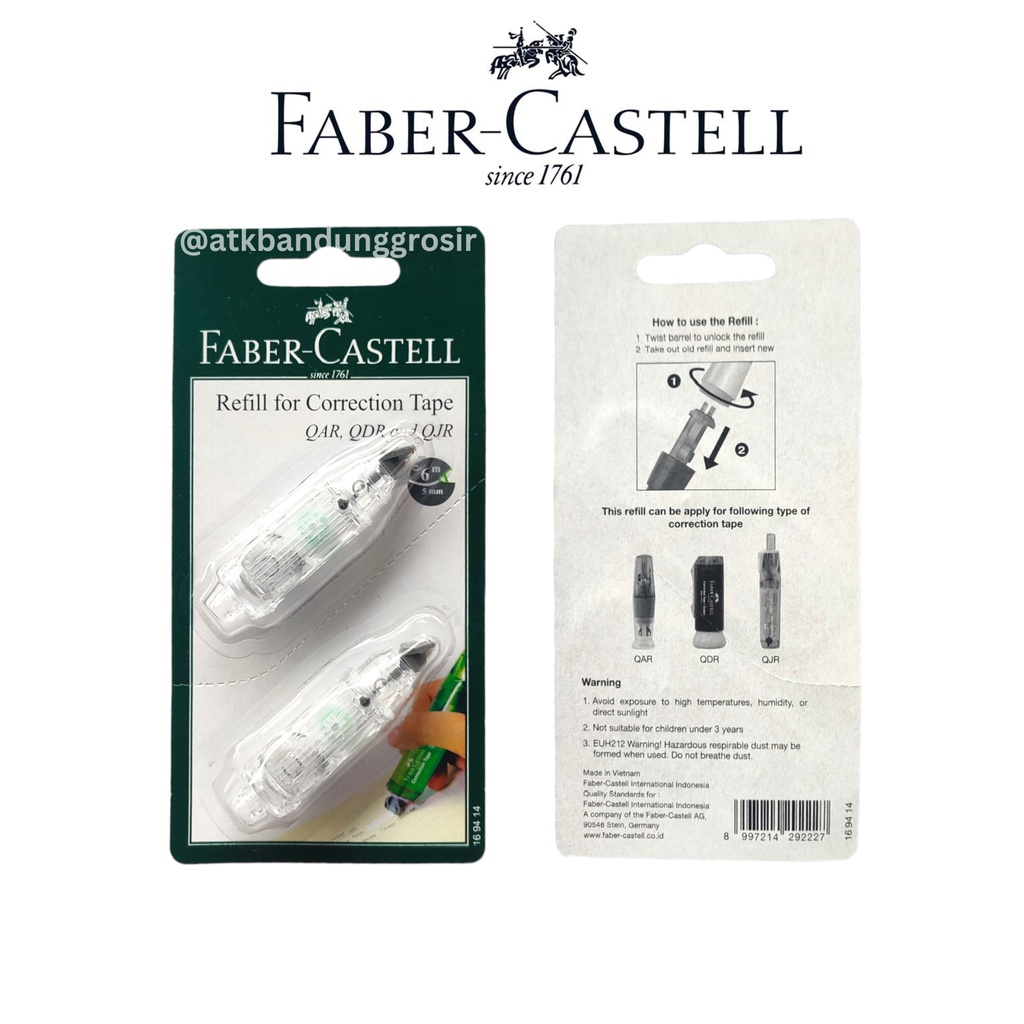

RK Refill Correction Tape Faber Castell isi 2 For QJR QDR QAR 506 #169414- SHESB