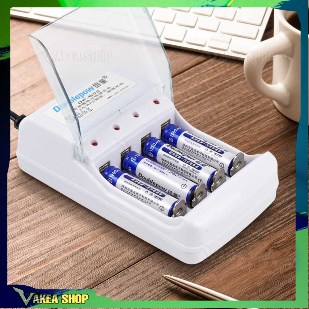 Doublepow Charger Baterai 4 slot AA/AAA with 4PCS AAA 1250 mAh DP~B02 ~ DP~B02