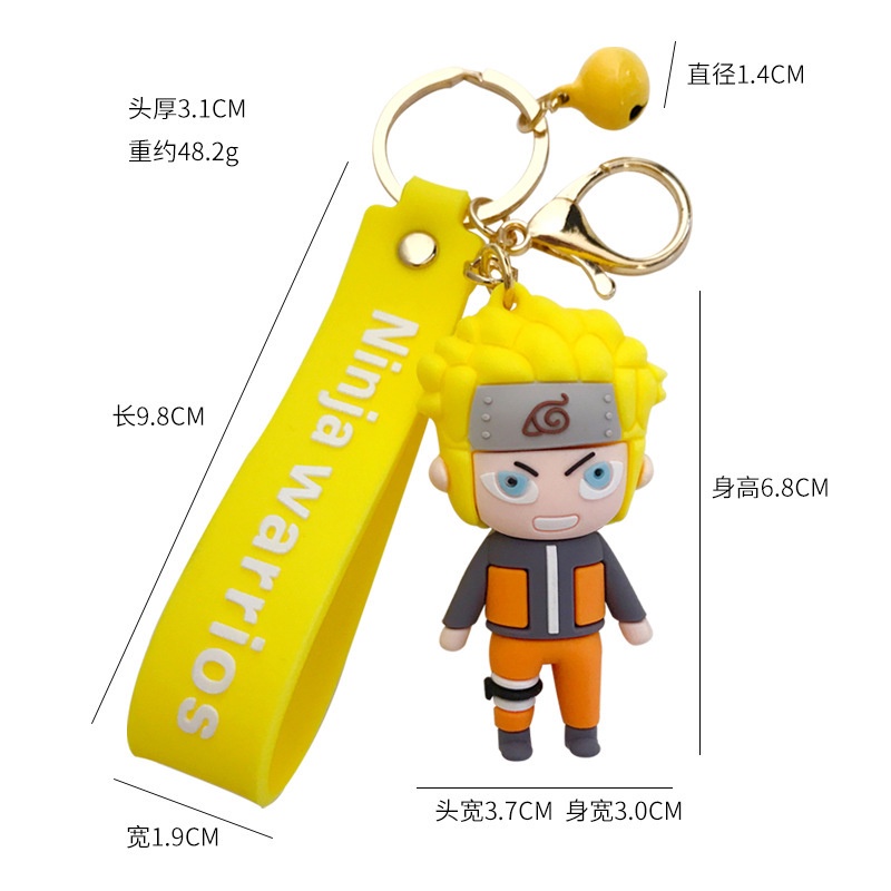 3d Kartun Anime Naruto Silikon Liontin Gantungan Kunci Dengan Tali Pendek Anti Hilang Mobil Rumah Gantungan Kunci Tas Ponsel Case Bluetooth Earphone Cover Charms Liontin Hadiah Untuk Pria Wanita
