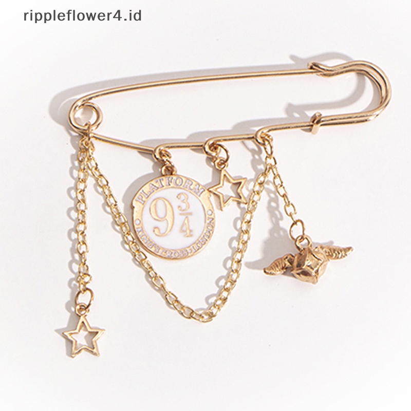 {rippleflower4.id} Fashion Bros Pakaian Golden Snitch Bros Kerah Pin Sweater Dress Brooch~