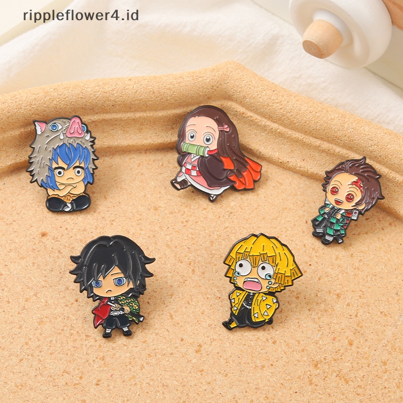 {rippleflower4.id} Pin Enamel Anime Kartun Tetesan Minyak Bros Pin Denim Hadiah Pakaian Decor~