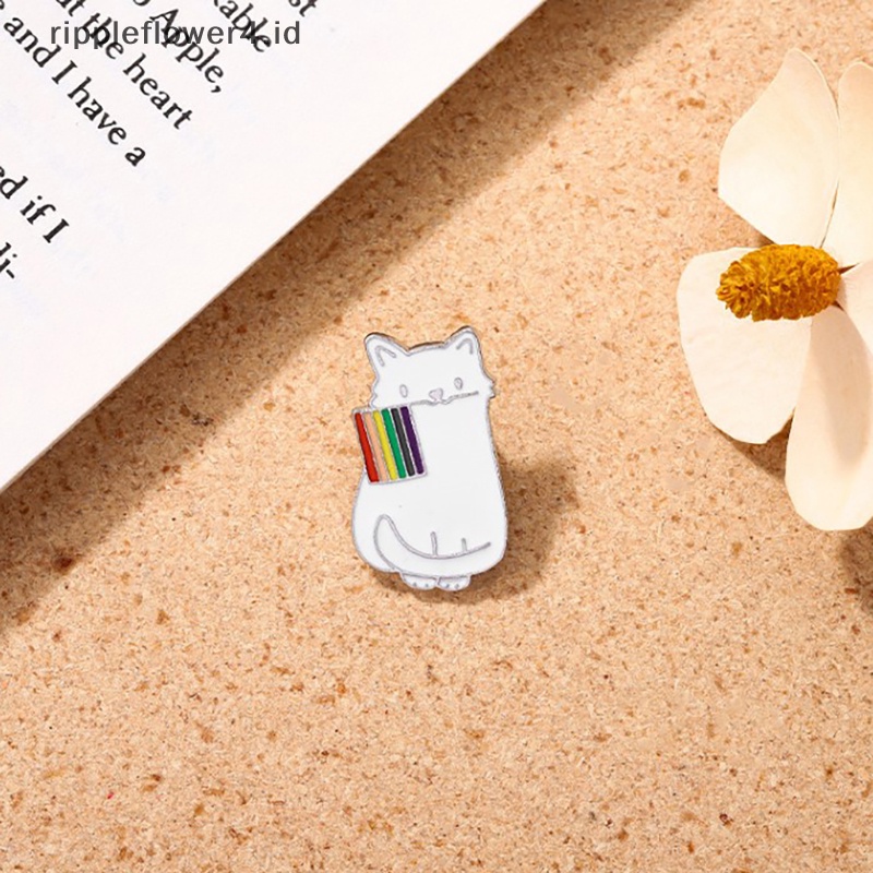 {rippleflower4.id} Anda Aman Dengan Saya Bendera Hujan Kebanggaan Pecinta LGBT Enamel Bros Kerah Pin Untuk Ransel Lencana Hiasan Perhiasan~