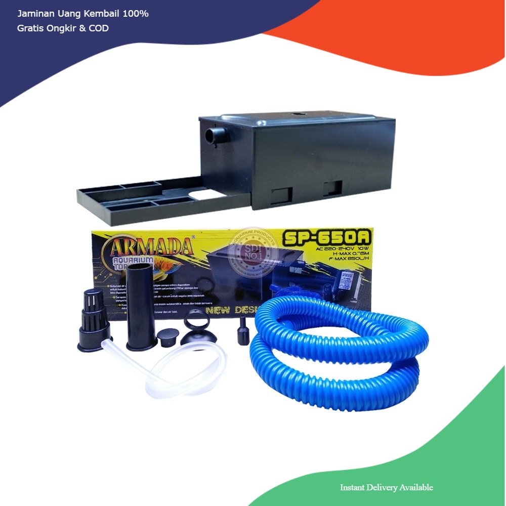 Top filter aquarium lengkap Merek Armada, Box filter lengkap Armada, Box filter lengkap merek armada
