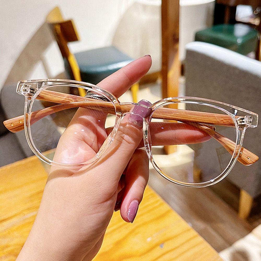 R-flower Myopia Kacamata Bingkai Wanita Anti-Blue Light Round Eyeglasses