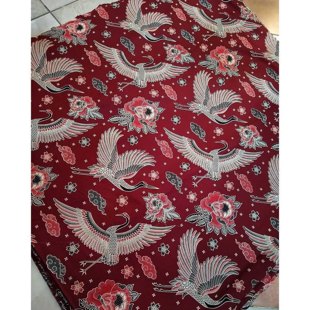 Kain Batik Laweyan Solo Motif burung bangau ( Premium )