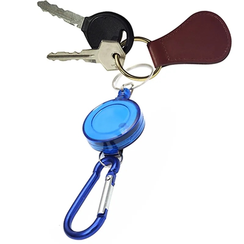 Card Key Ring Retractable Plastic Card Ring Belt Gantungan Kunci Warna Baru Gantungan Kunci Warna Simple Key Fob Perlengkapan Luar Ruangan Gesper Peregangan