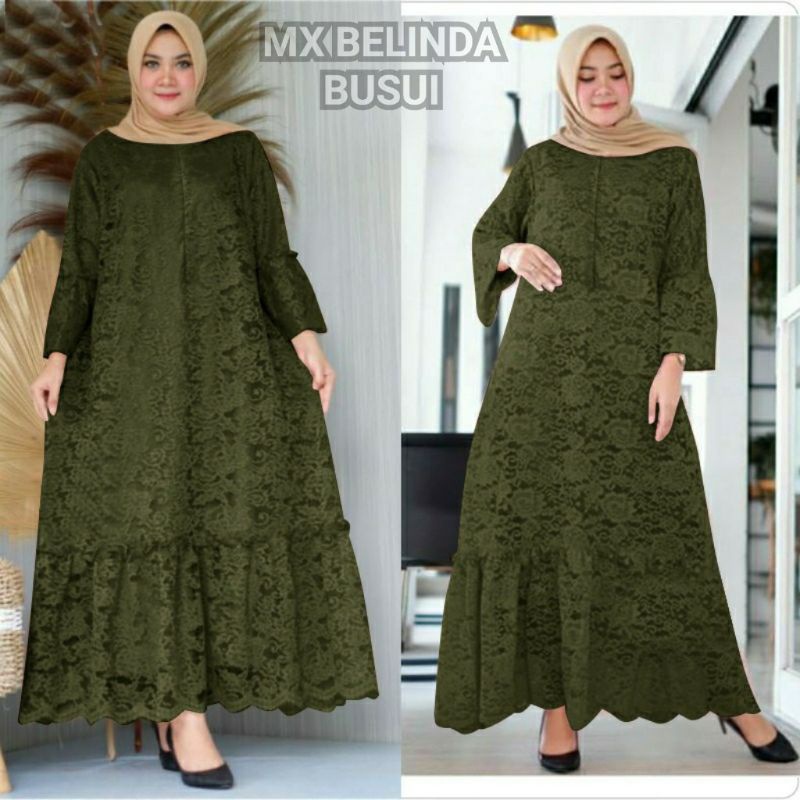 Baju Brukat Kondangan Dress Mewah Jumbo Bb 90kg ( M - 5XL ) / Maxi Dress Brokat Premium Terbaru 2023