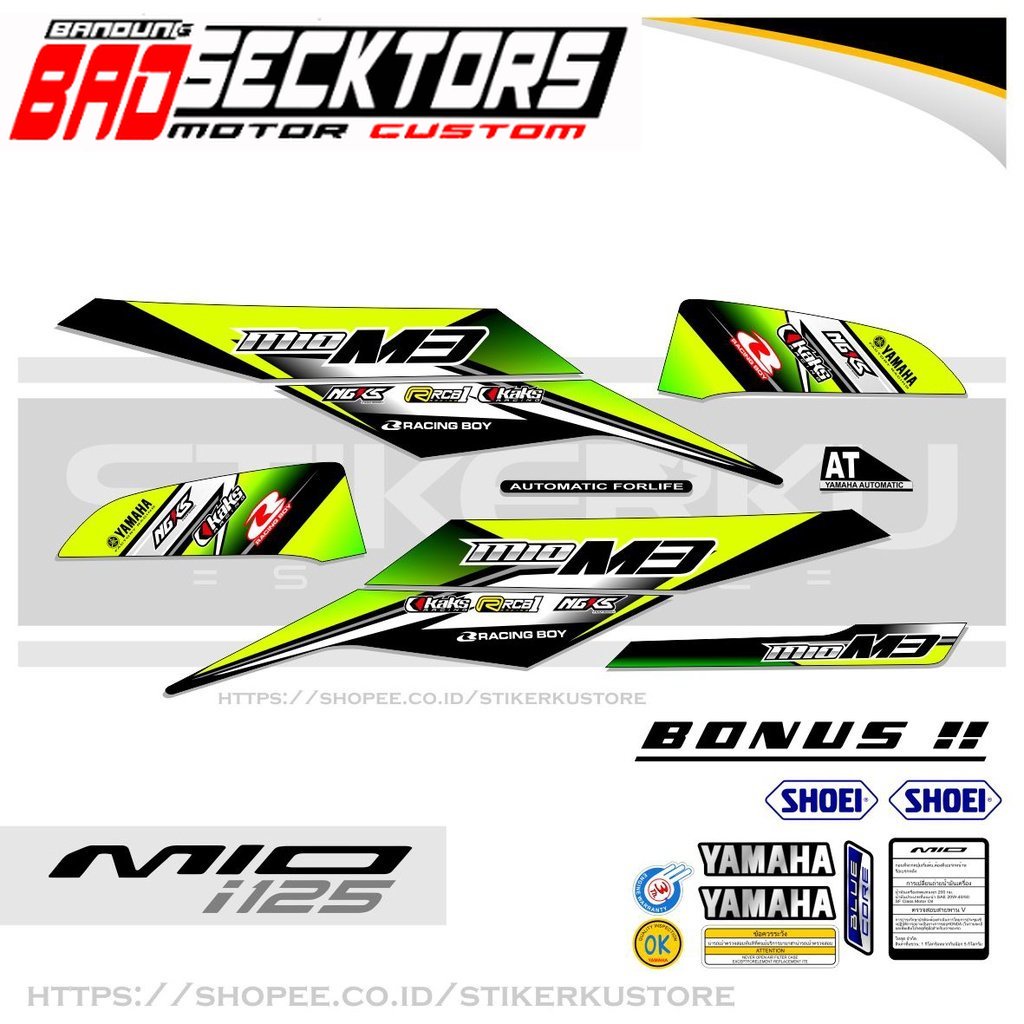 MIO i 125 STOCK DECALS / STRIPING MIO M3 /Z / 125