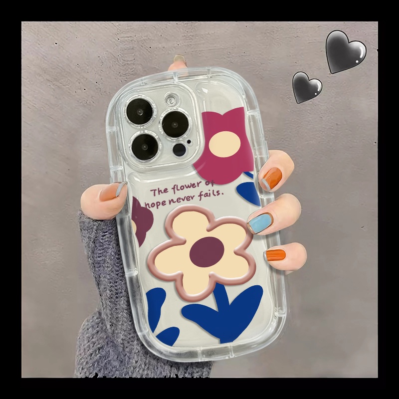 IPHONE Casing Bunga Kompatibel Untuk Iphone14 13 12 11 Pro Max Casing XS X Xr8 +7Plus Silikon Lembut Shockproof Transparan Phone Cover Cell Precticer