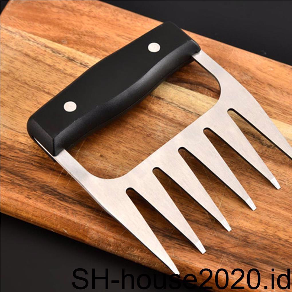 2buah Penghancur Daging Stainless Steel Profesional Manual Pembagi Makanan Barbekyu Alat Penghancur Dapur Gadget