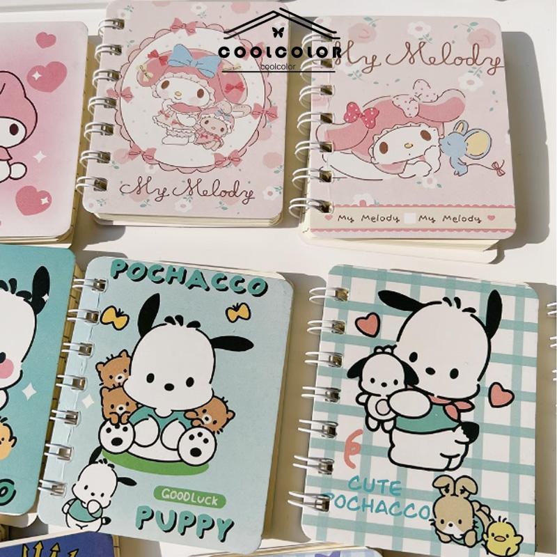 COD❤️A7 Cute Mini Coil Notebook Kartun Kuromi Girly Notepad Portable Portable Small Diary- cl